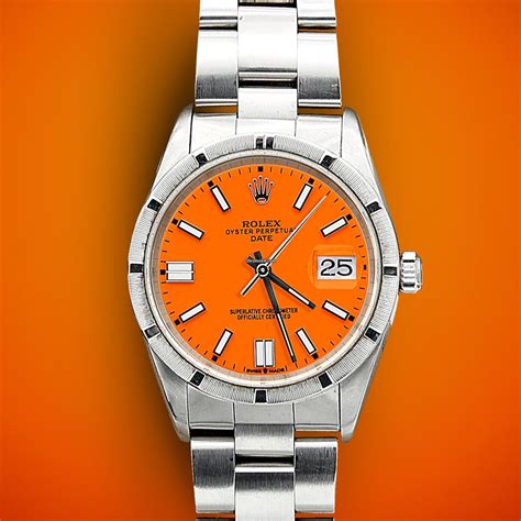 rolex oyster perpetual orange dial|rolex oyster perpetual color chart.